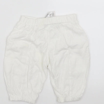 NEXT Girls White    Trousers Size 9-12 Months  - crochet detail