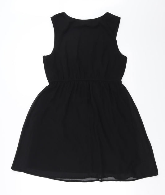 Clockhouse Womens Black   Fit & Flare  Size 12  - beaded shoulder