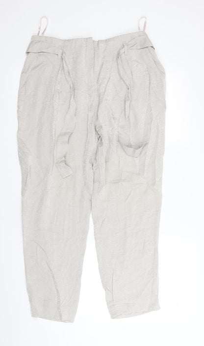 Womens UK Size 14 River Island Regular Fit  Silver Trousers