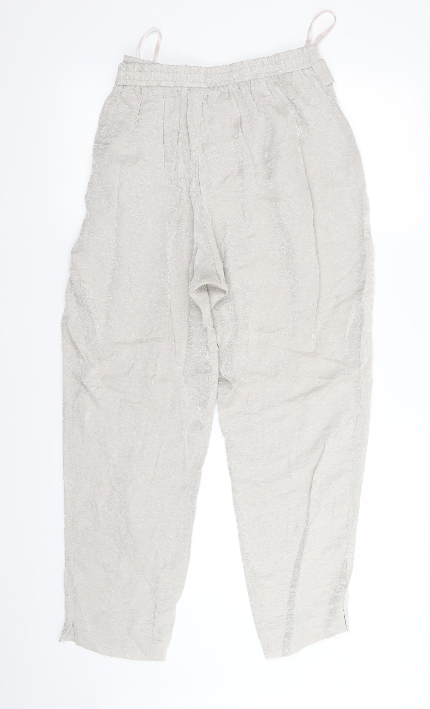 Womens UK Size 14 River Island Regular Fit  Silver Trousers