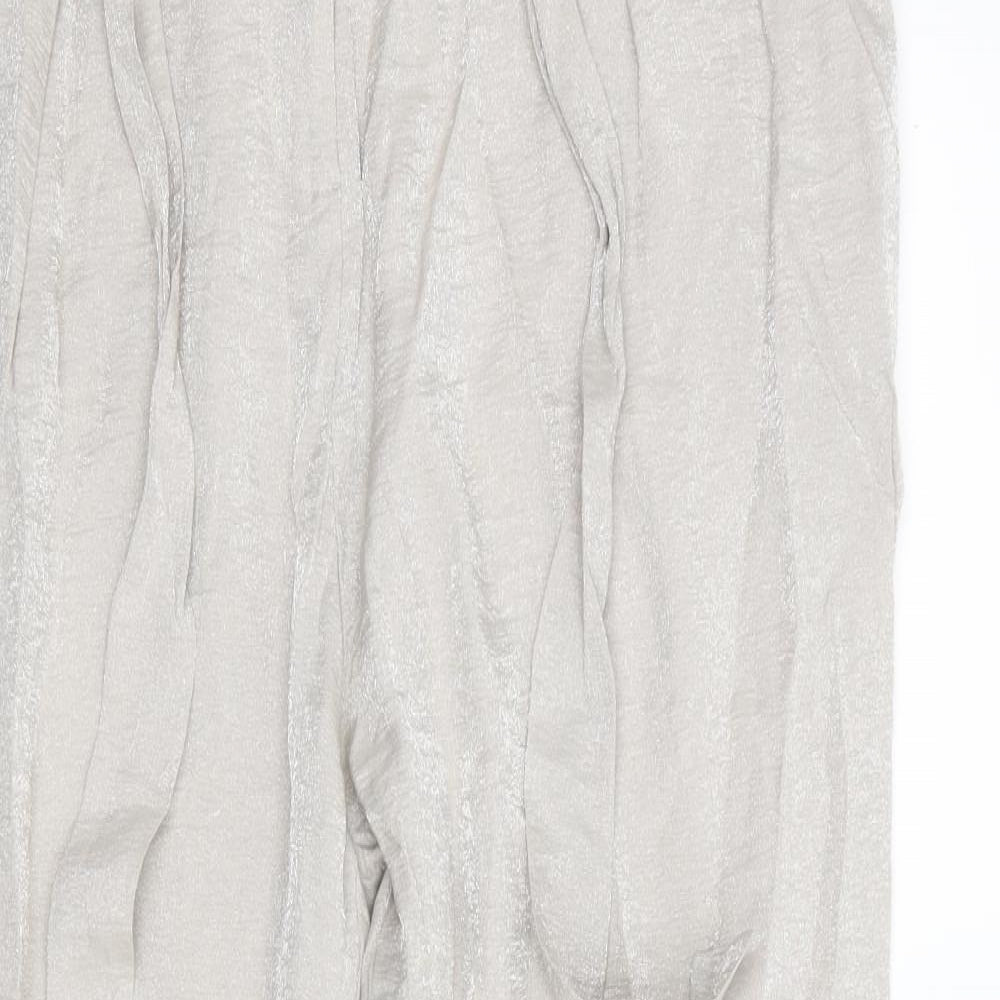 Womens UK Size 14 River Island Regular Fit  Silver Trousers