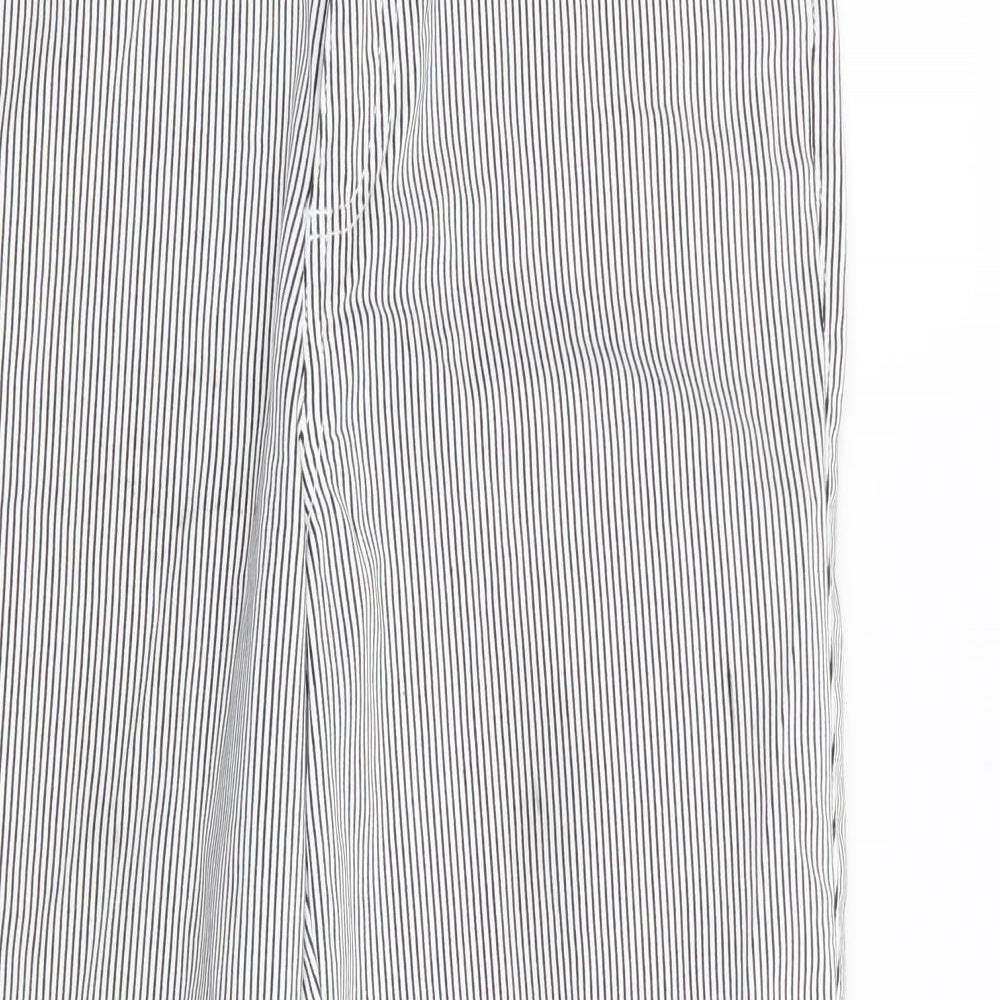 F&F Womens White Striped  Trousers  Size 10 L26 in