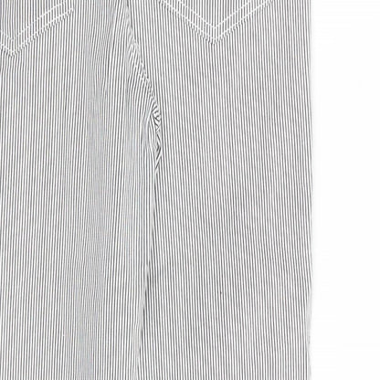F&F Womens White Striped  Trousers  Size 10 L26 in