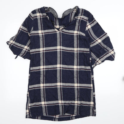 New Look Womens Blue Check  Fit & Flare  Size 10