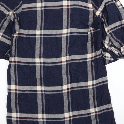 New Look Womens Blue Check  Fit & Flare  Size 10