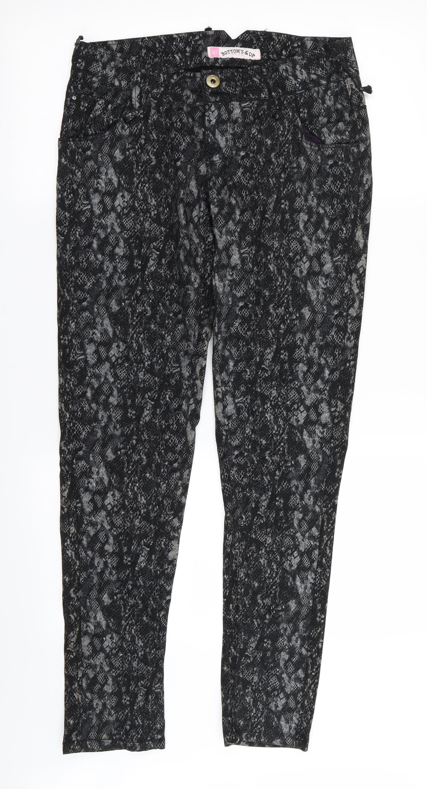 bottoms up Womens Black Geometric  Skinny Jeans Size 28 in L30 in