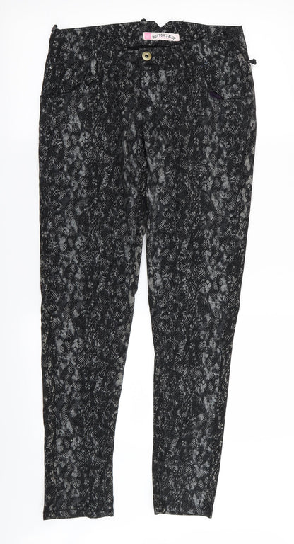 bottoms up Womens Black Geometric  Skinny Jeans Size 28 in L30 in
