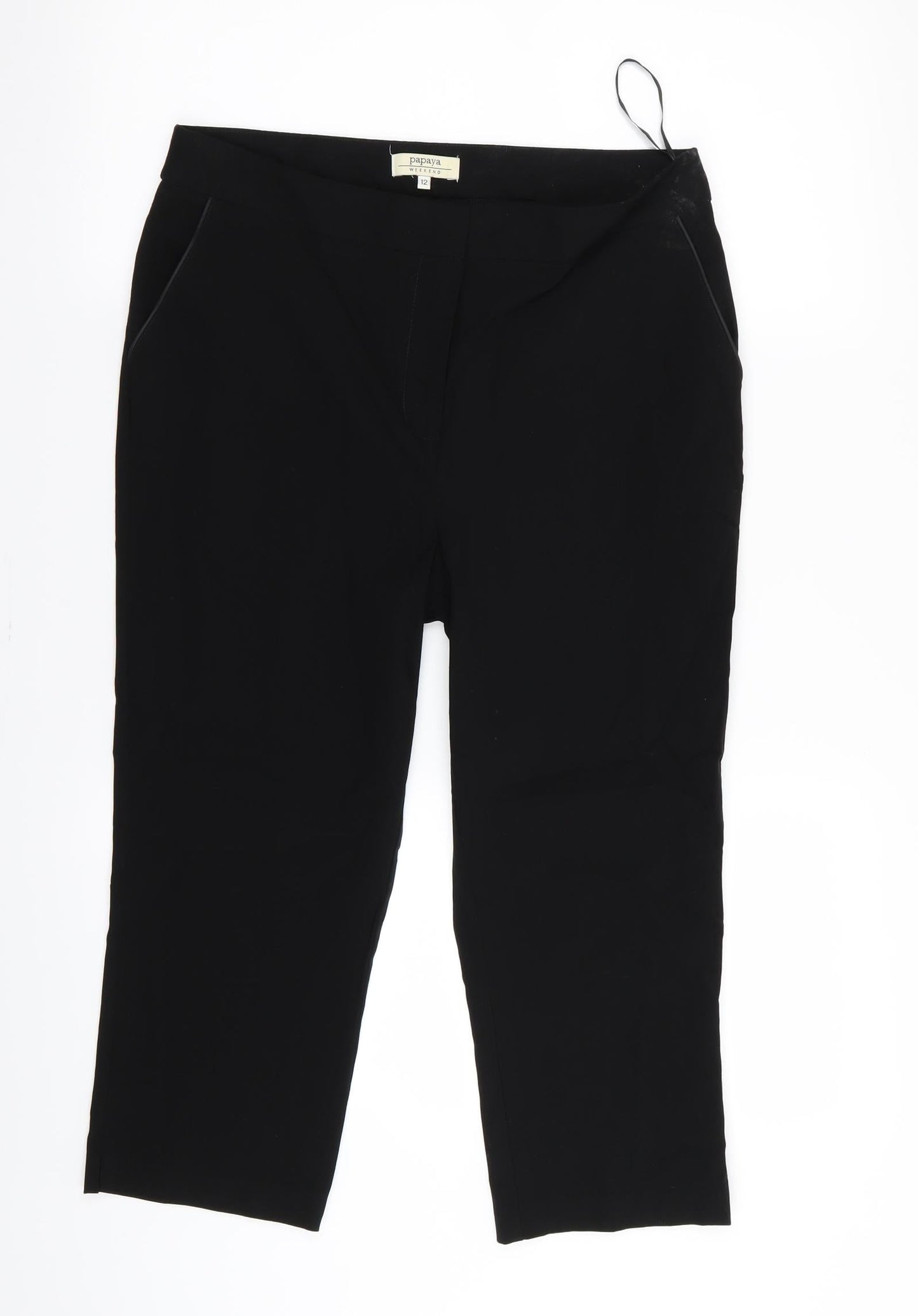 Womens UK Size 12 Papaya Regular Fit  Black Trousers