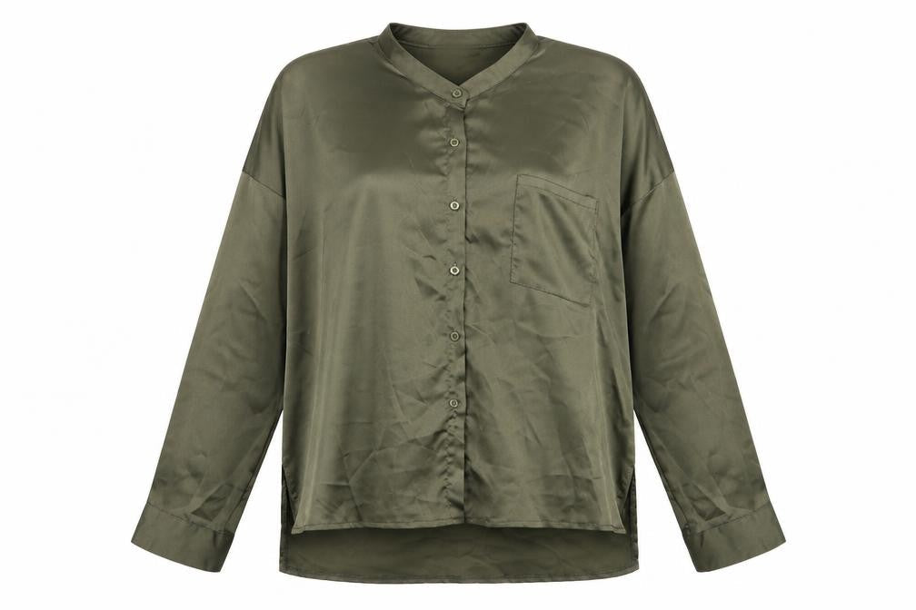 Womens UK Size 12 Misspap Green Basic Button-Up