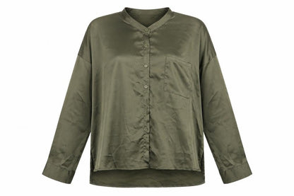 Womens UK Size 12 Misspap Green Basic Button-Up
