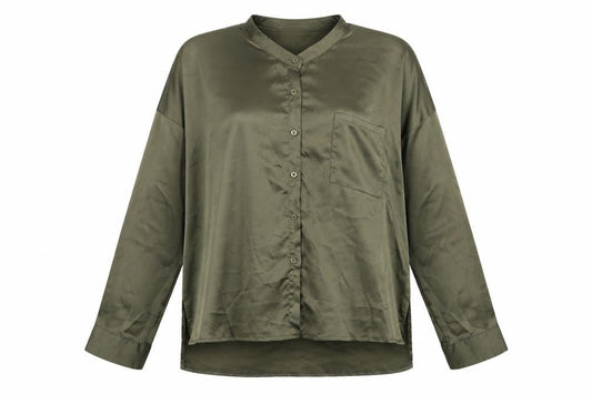 Womens UK Size 12 Misspap Green Basic Button-Up