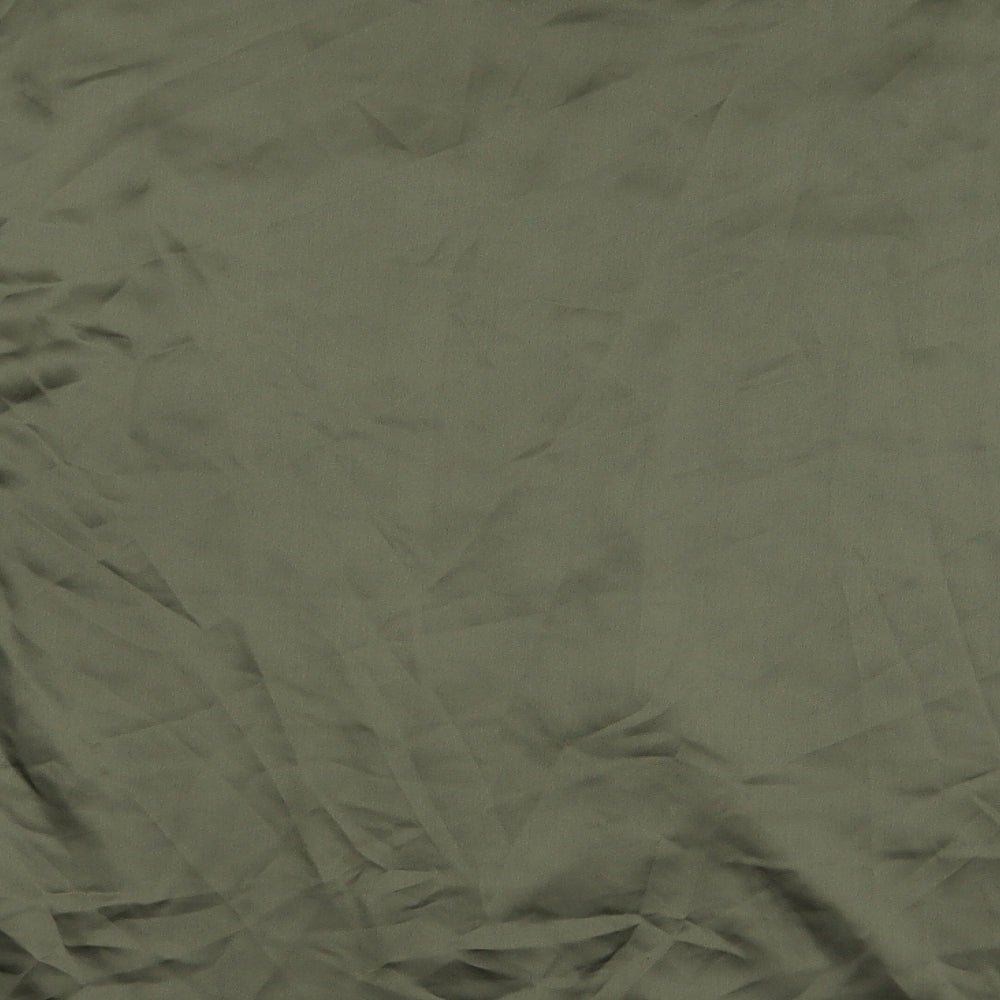 Womens UK Size 12 Misspap Green Basic Button-Up