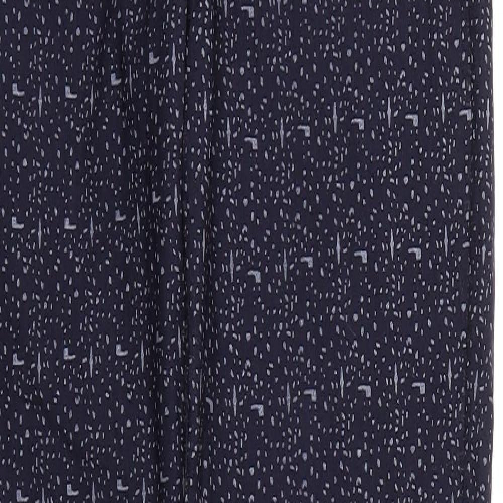 Huaxin Fashion Womens Blue Argyle/Diamond  Trousers  Size L L29 in