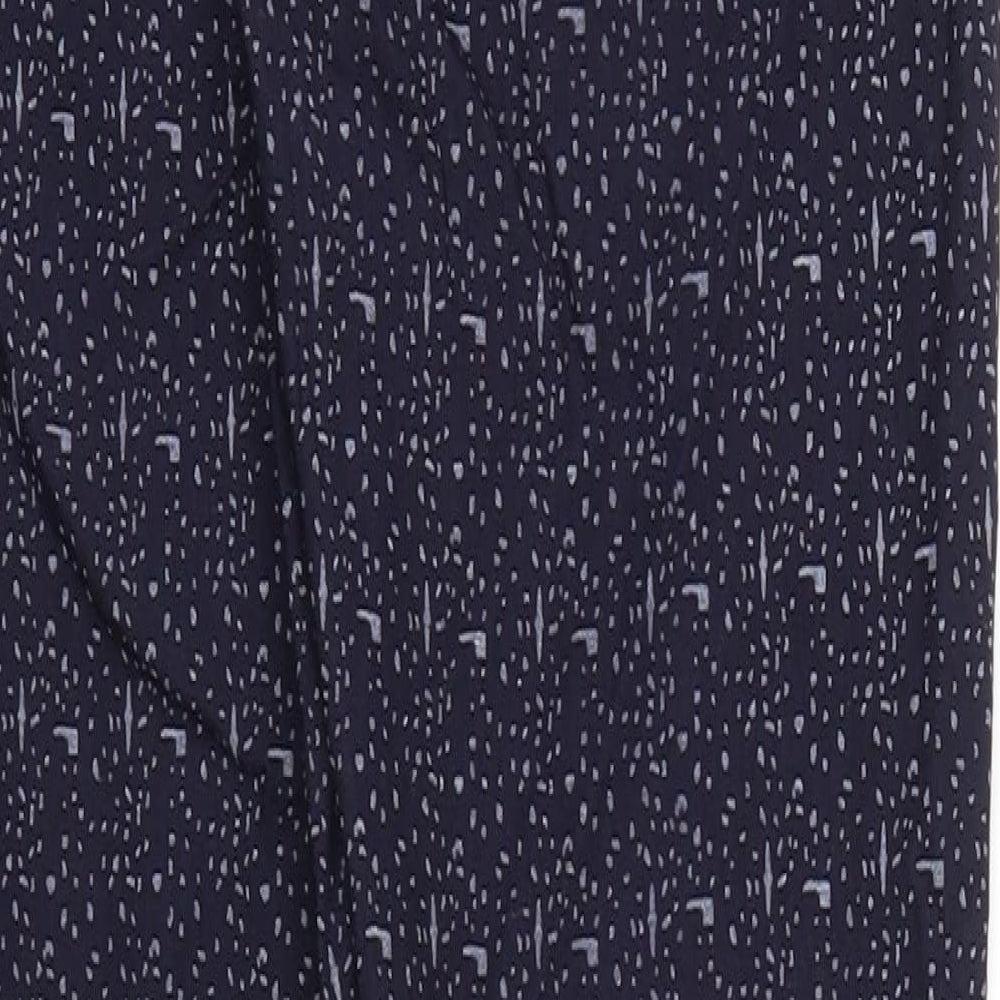 Huaxin Fashion Womens Blue Argyle/Diamond  Trousers  Size L L29 in