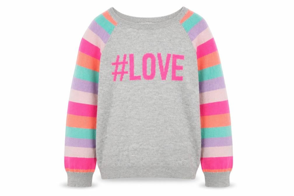 Place Girls Grey Striped  Pullover Jumper Size 5 Years