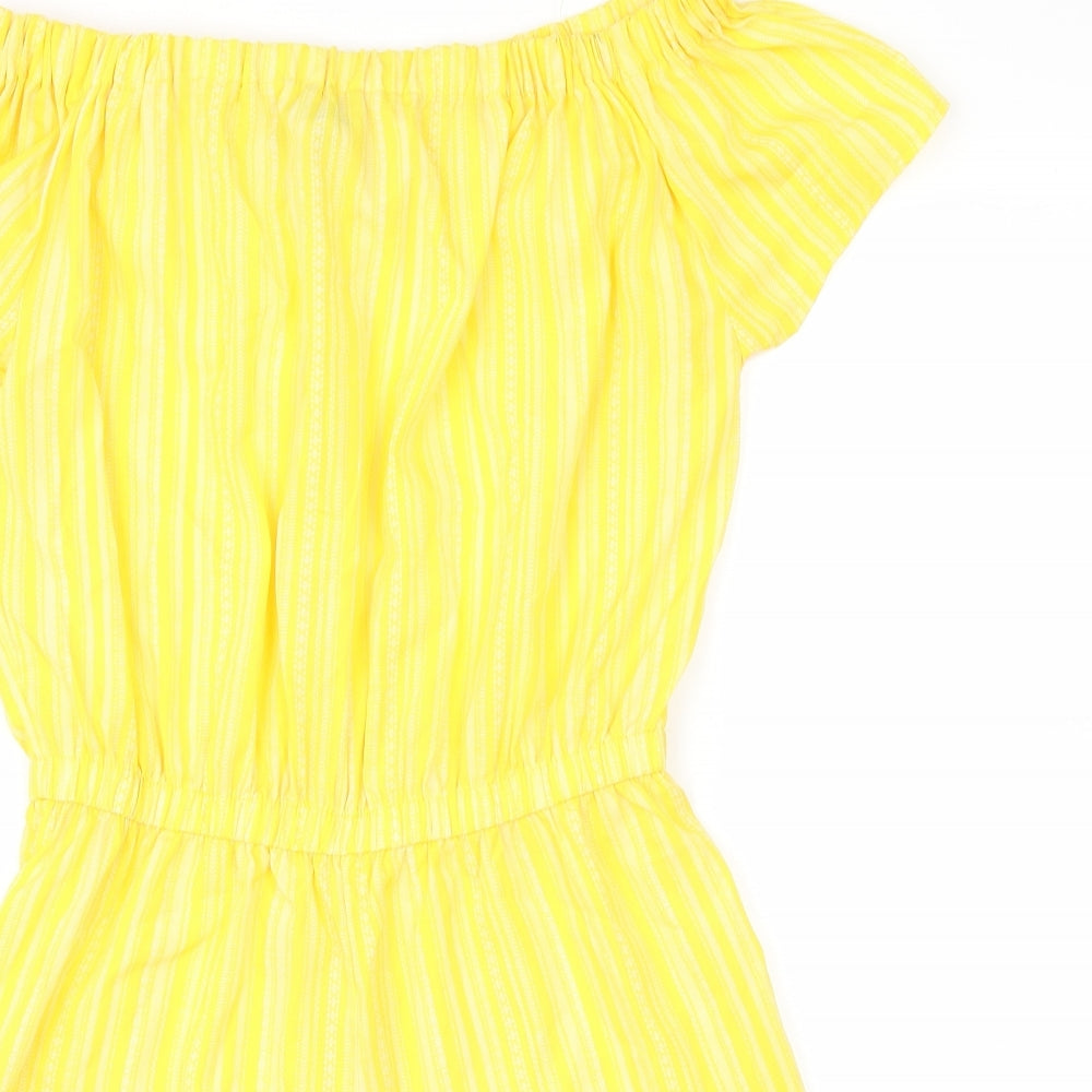 Primark Womens Yellow Striped  Jumpsuit One-Piece Size 12