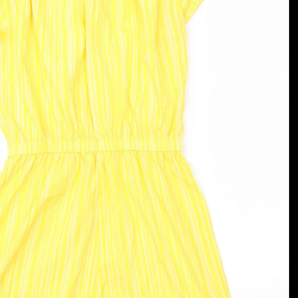Primark Womens Yellow Striped  Jumpsuit One-Piece Size 12
