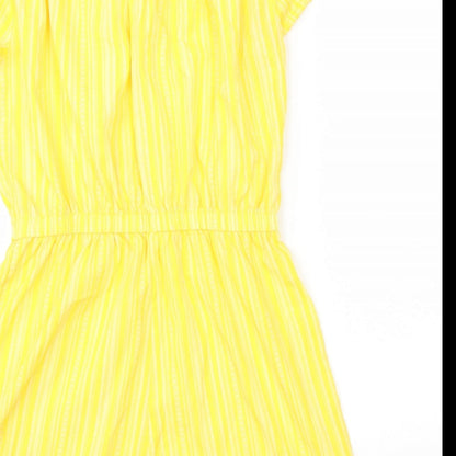 Primark Womens Yellow Striped  Jumpsuit One-Piece Size 12