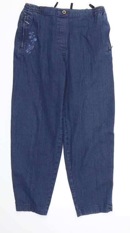 main Womens Blue   Straight Jeans Size 12 L26 in - Stretch waistband