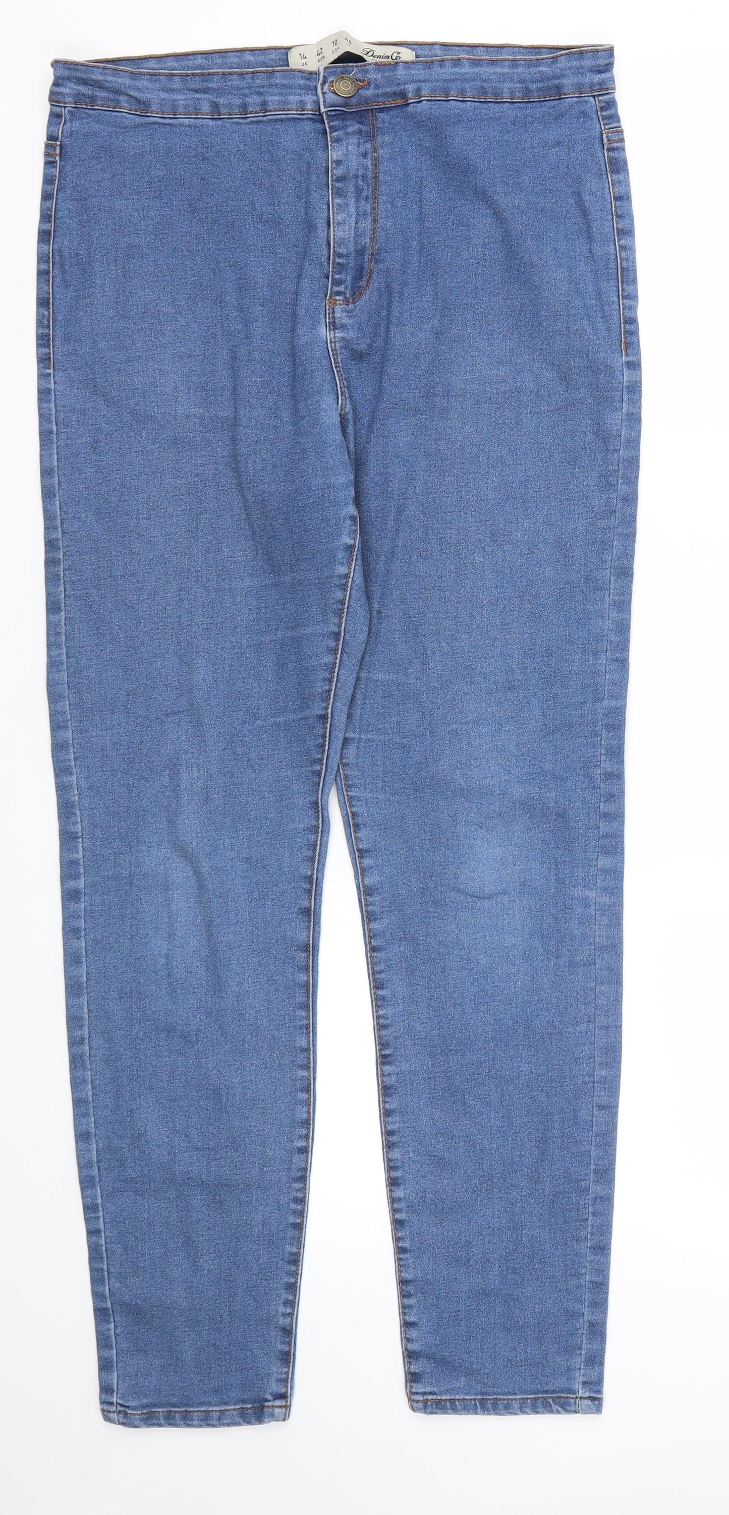 Denim & Co. Womens Blue   Skinny Jeans Size 14 L27 in