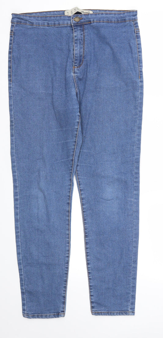 Denim & Co. Womens Blue   Skinny Jeans Size 14 L27 in