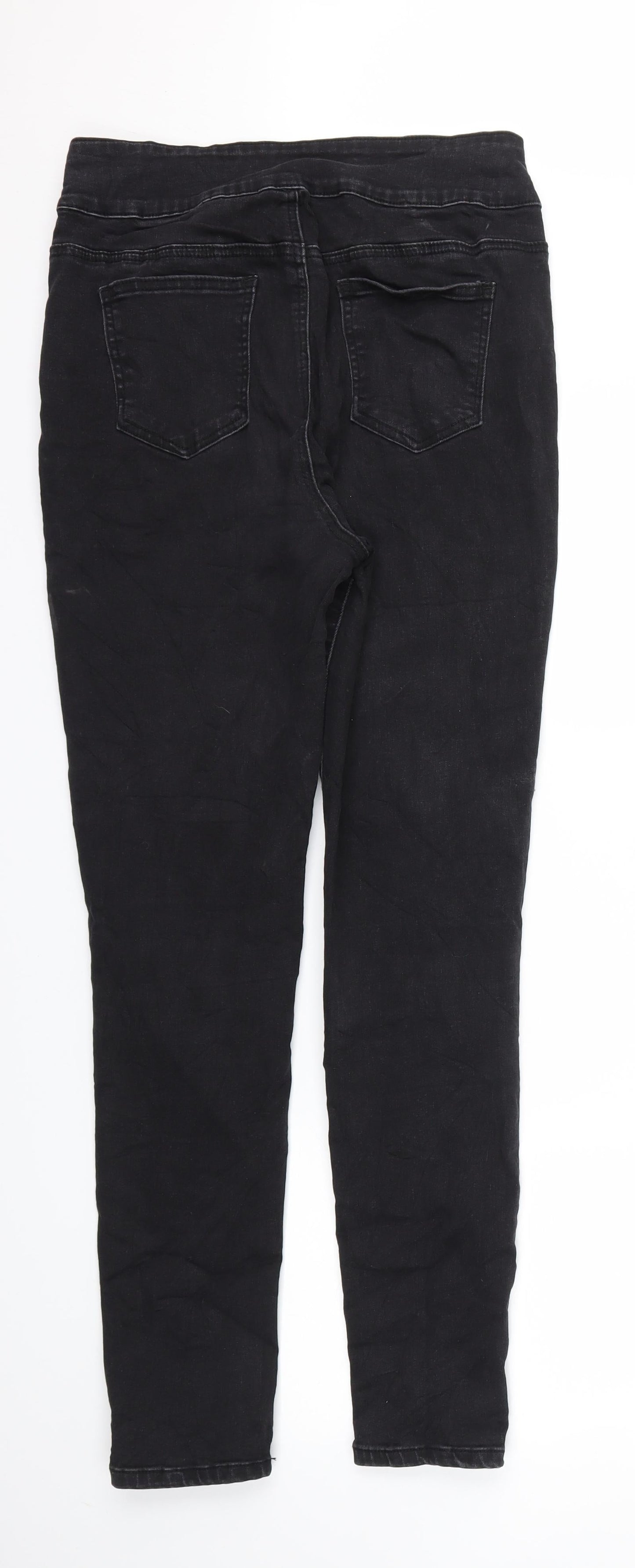 Womens UK Size 30 Preworn Relaxed Fit Skinny Black Jeans