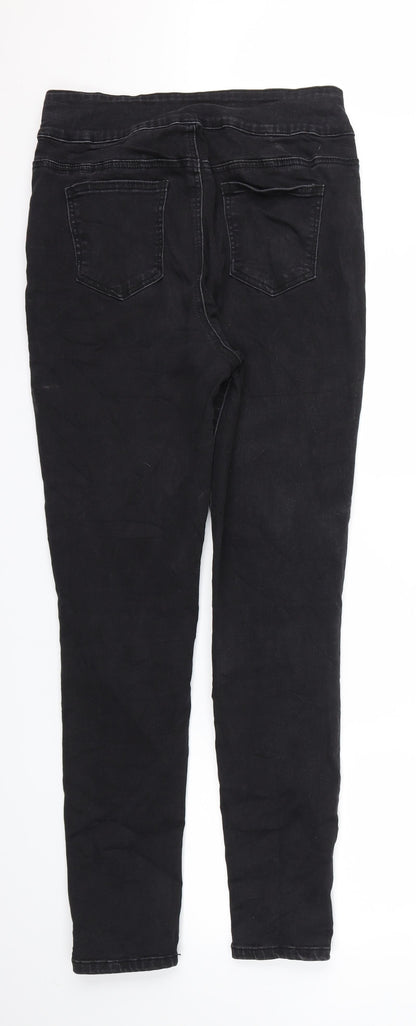 Womens UK Size 30 Preworn Relaxed Fit Skinny Black Jeans