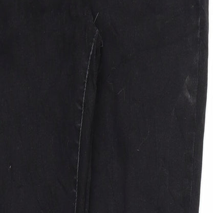 Womens UK Size 30 Preworn Relaxed Fit Skinny Black Jeans