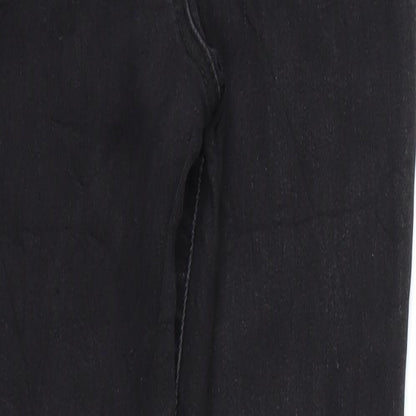 Womens UK Size 30 Preworn Relaxed Fit Skinny Black Jeans