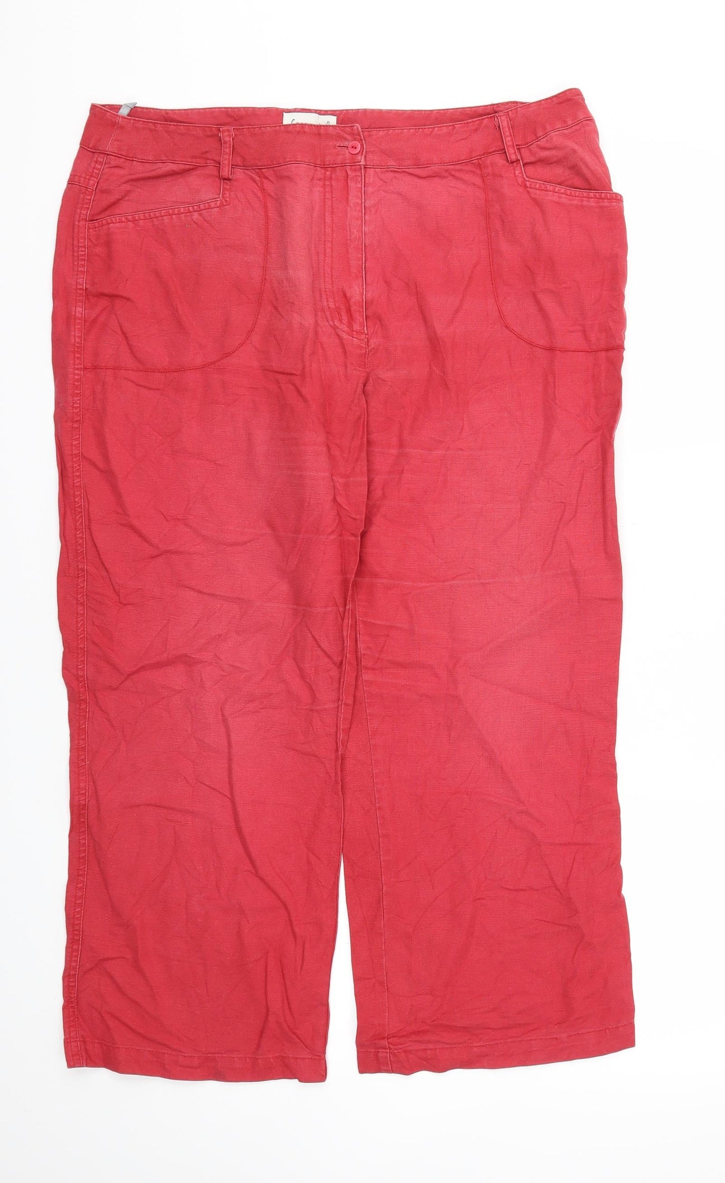 Cappuccini Womens Red   Trousers  Size 16 L25 in
