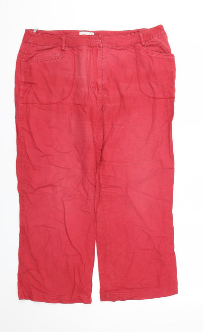 Cappuccini Womens Red   Trousers  Size 16 L25 in