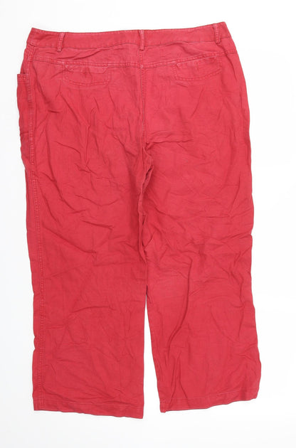 Cappuccini Womens Red   Trousers  Size 16 L25 in