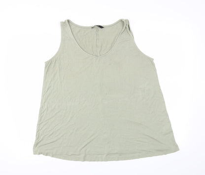 George Womens Green Houndstooth  Basic T-Shirt Size 14