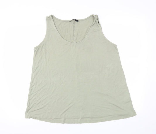 George Womens Green Houndstooth  Basic T-Shirt Size 14