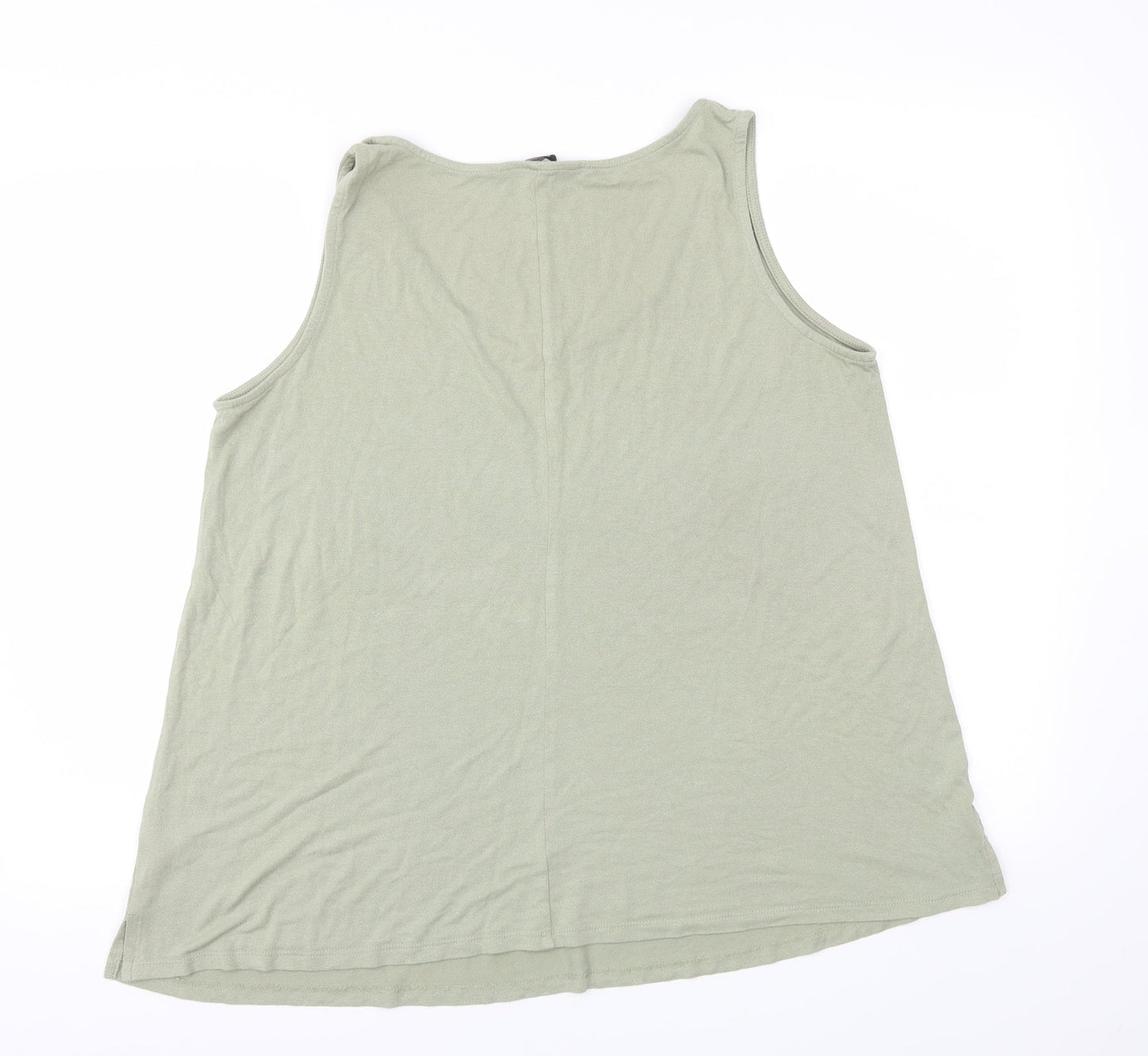 George Womens Green Houndstooth  Basic T-Shirt Size 14