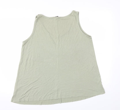 George Womens Green Houndstooth  Basic T-Shirt Size 14