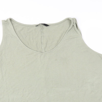 George Womens Green Houndstooth  Basic T-Shirt Size 14