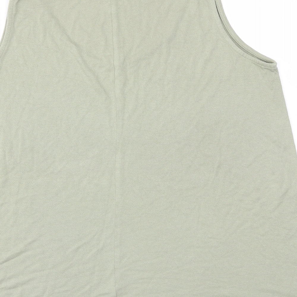 George Womens Green Houndstooth  Basic T-Shirt Size 14