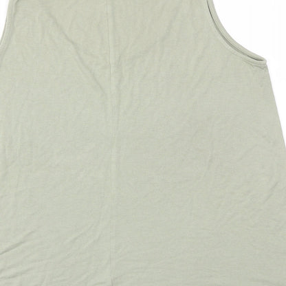 George Womens Green Houndstooth  Basic T-Shirt Size 14