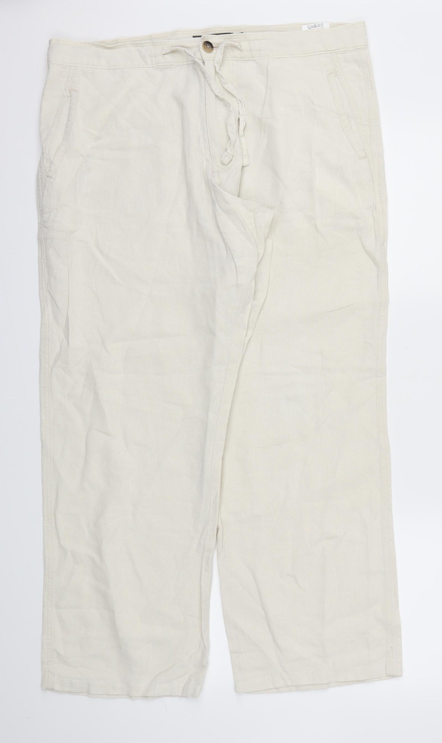 Womens UK Size 36 M&S Relaxed Fit  Ivory Trousers