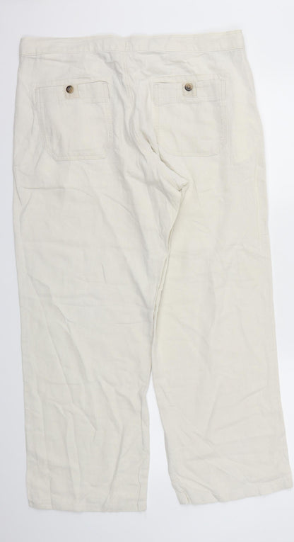 Womens UK Size 36 M&S Relaxed Fit  Ivory Trousers