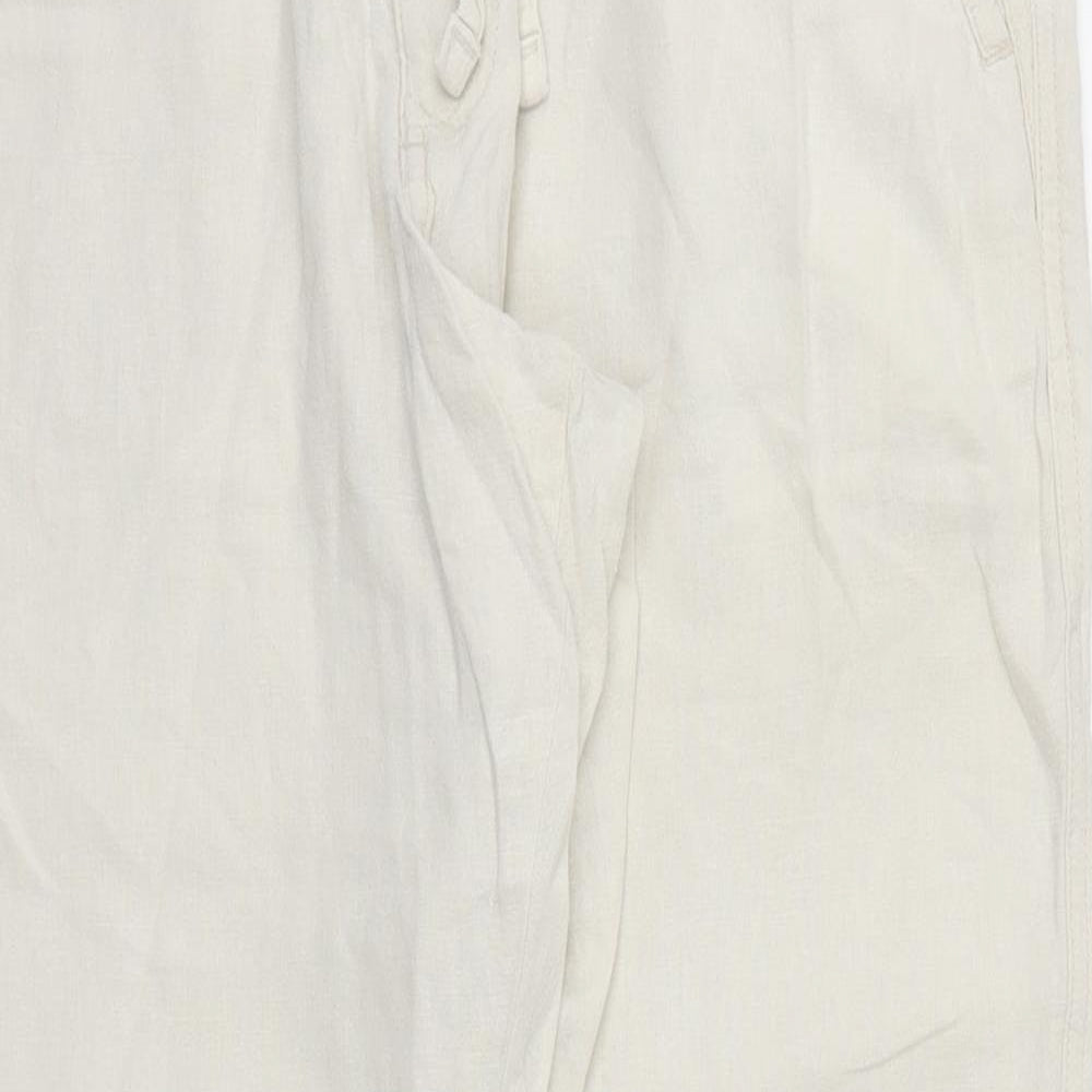 Womens UK Size 36 M&S Relaxed Fit  Ivory Trousers