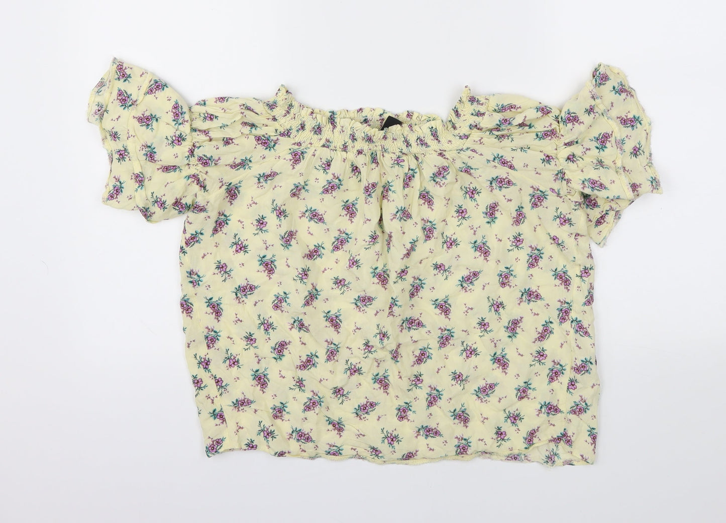 Womens UK Size 8 New Look Yellow Basic T-Shirt