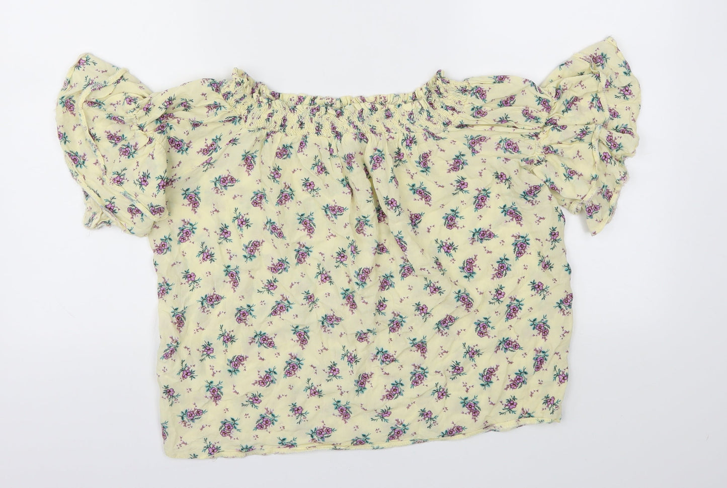Womens UK Size 8 New Look Yellow Basic T-Shirt