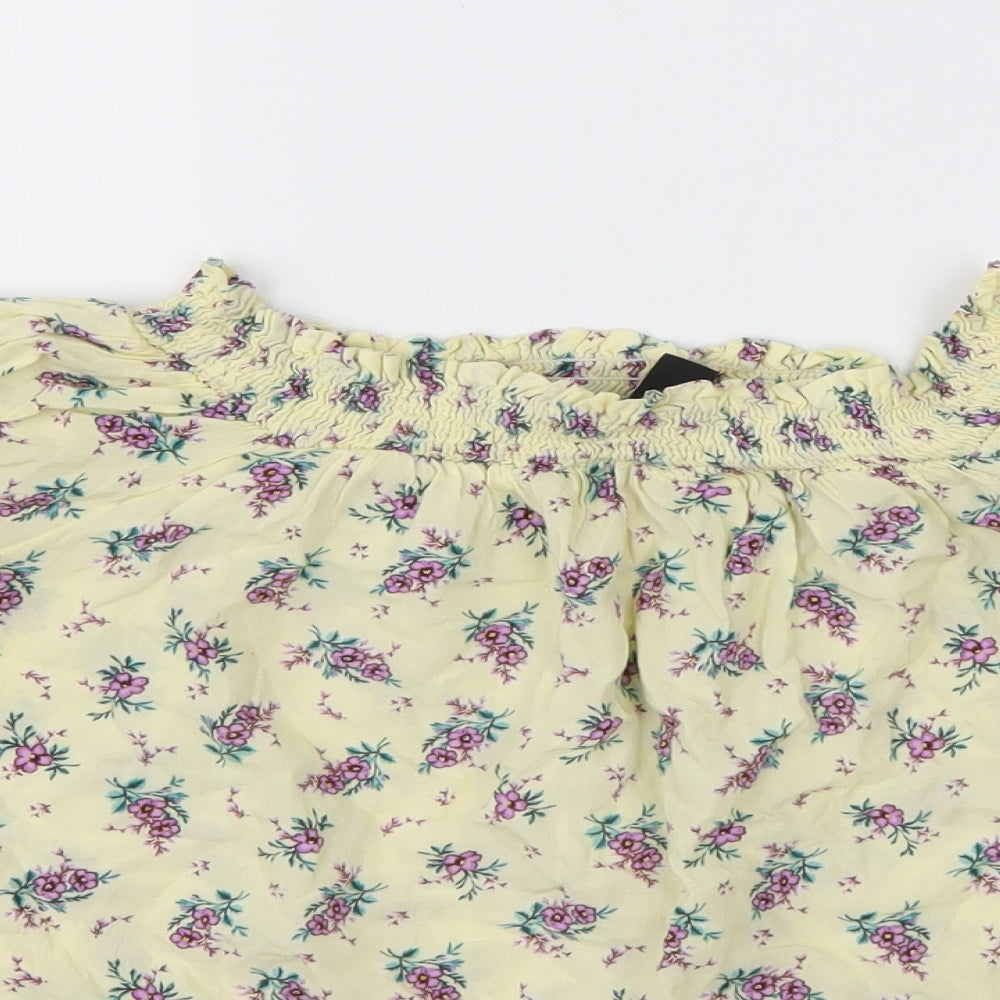 Womens UK Size 8 New Look Yellow Basic T-Shirt
