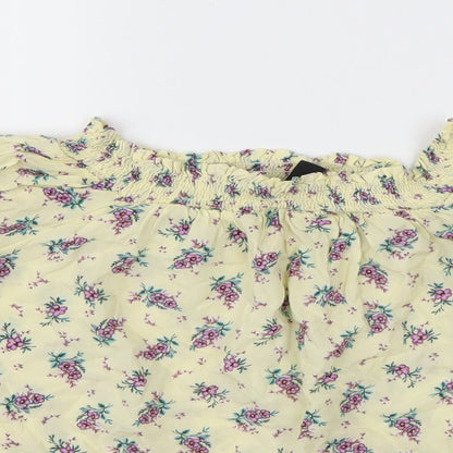 Womens UK Size 8 New Look Yellow Basic T-Shirt