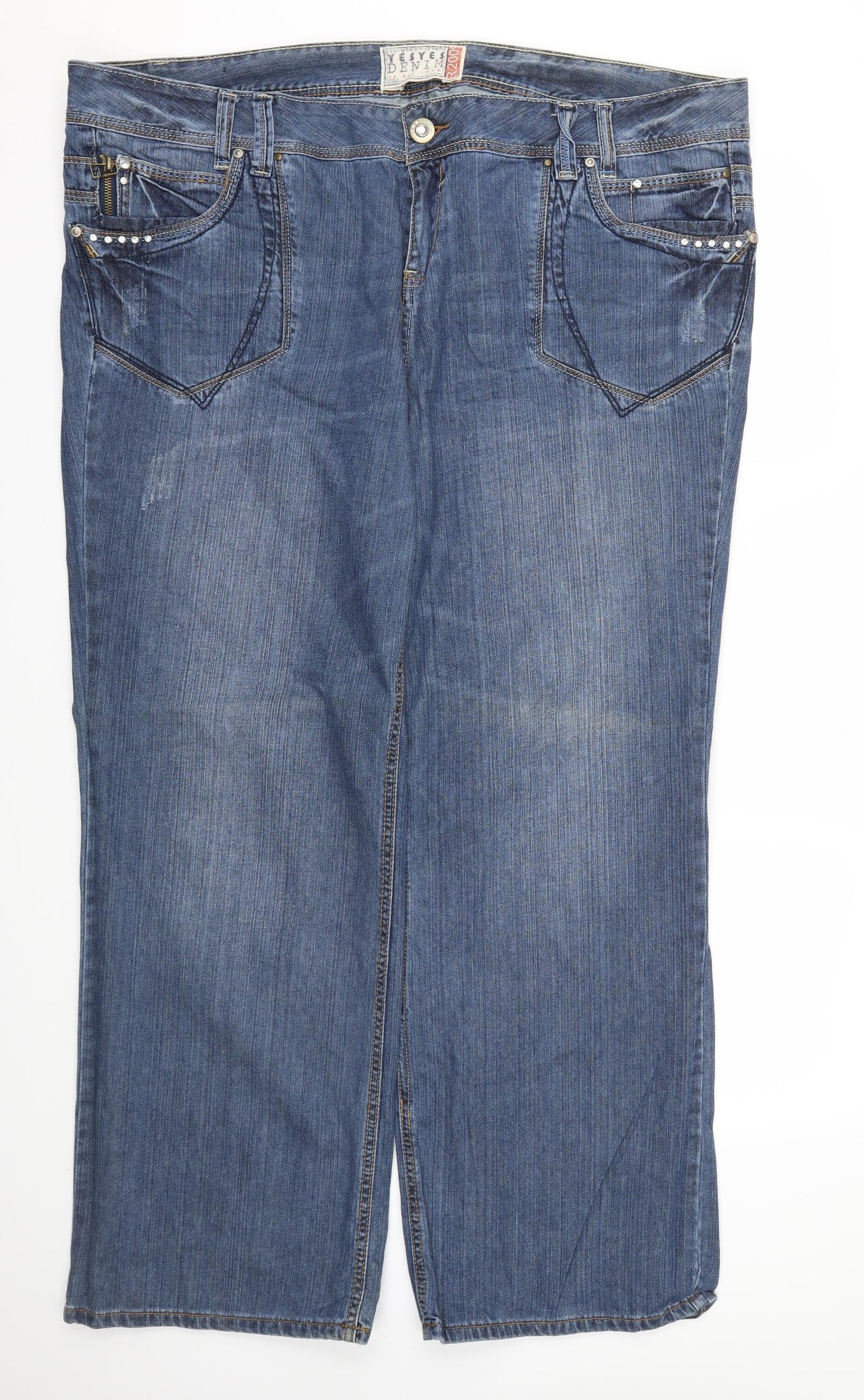 YEYES Womens Blue   Straight Jeans Size 46 L32 in