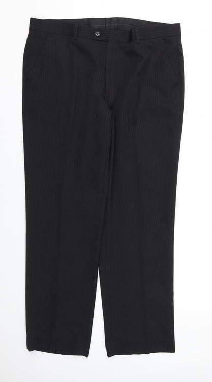T&W Mens Black   Trousers  Size 36 in L29 in