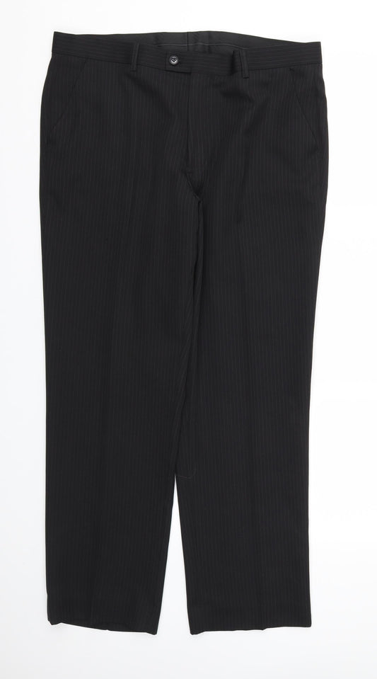 T&W Mens Black   Trousers  Size 36 in L29 in