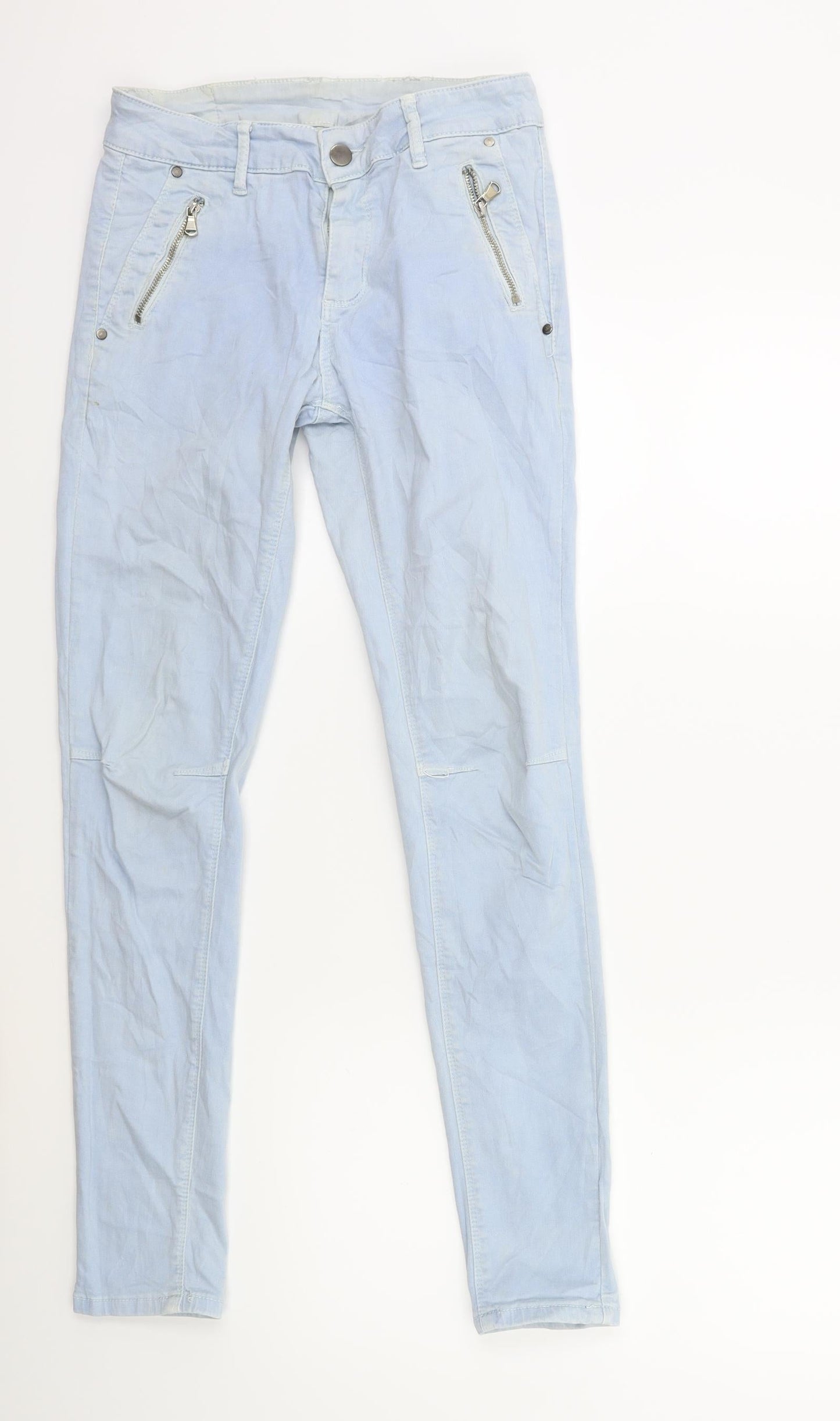 Womens UK Size S Preworn Regular Fit Skinny Blue Jeans
